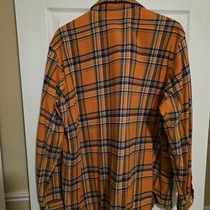 Ralph Lauren Men's Orange and Blue Plaid Shirt Jacket